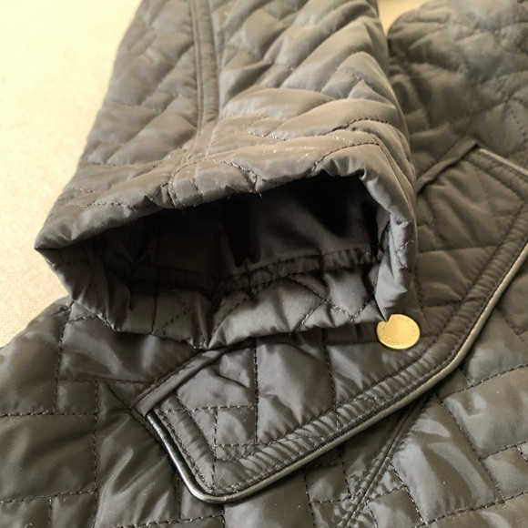 Cole Haan Black Quilted Gold ZIP Snap NWOT Jacket - Picture 6 of 12